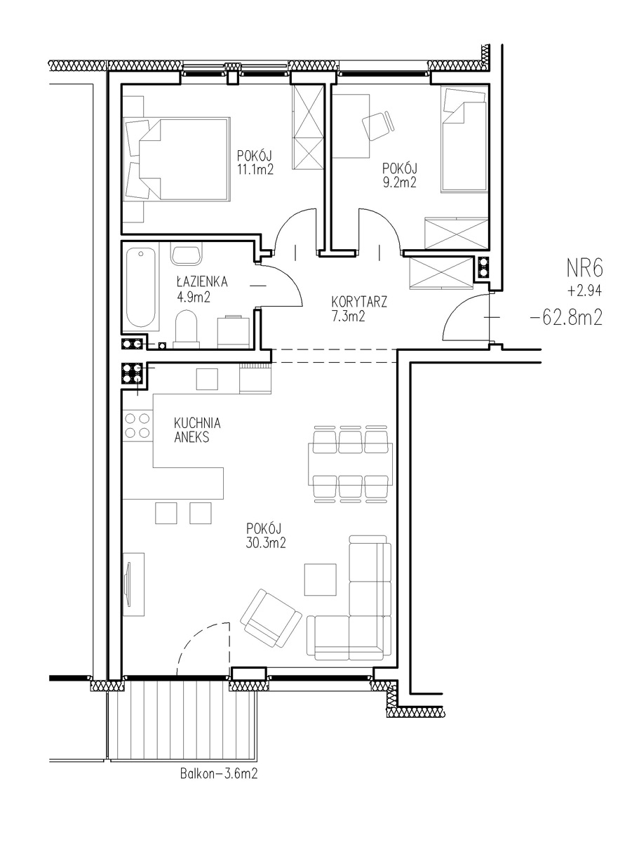KTK Deweloper - Ełk - ul. Ogrodowa - Blok nr 3 - Mieszkanie nr 6