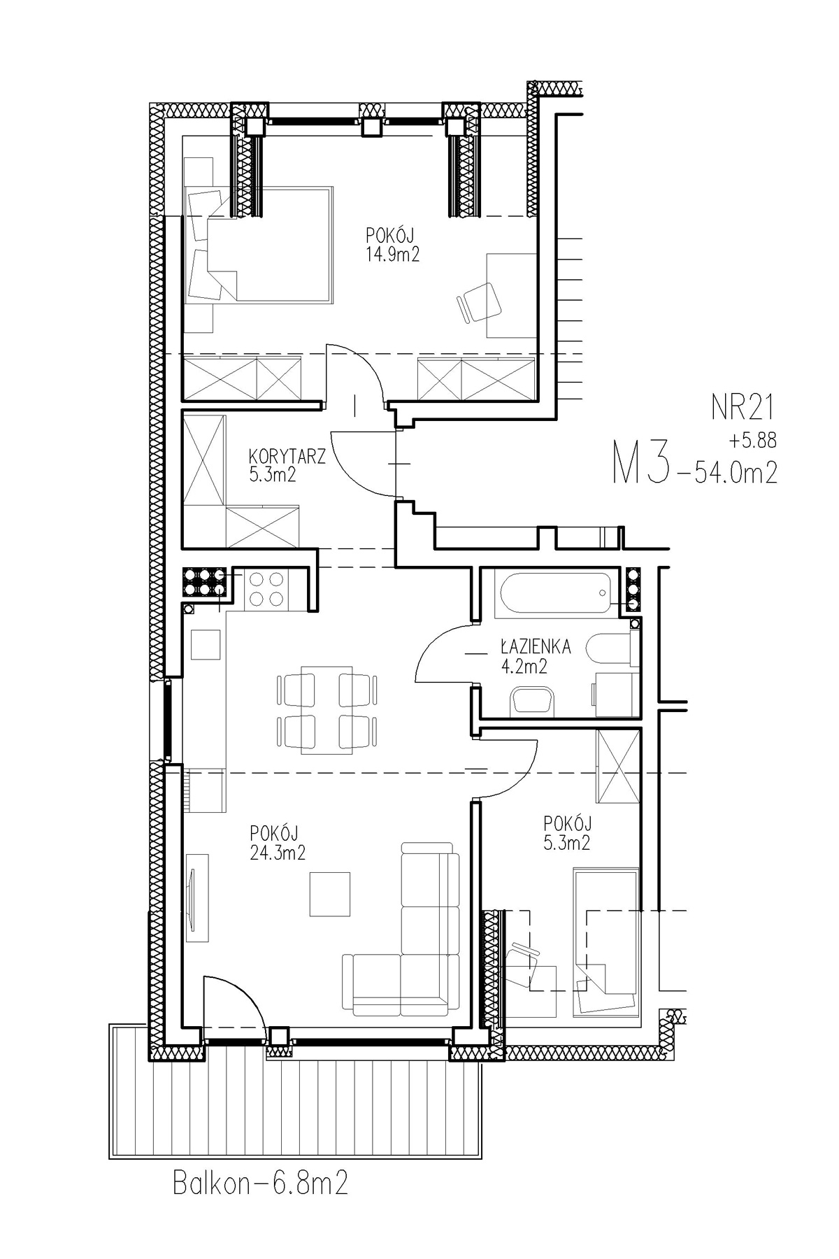 Ełk - ul. Ogrodowa, blok nr 4, mieszkanie nr 21, KTK Deweloper