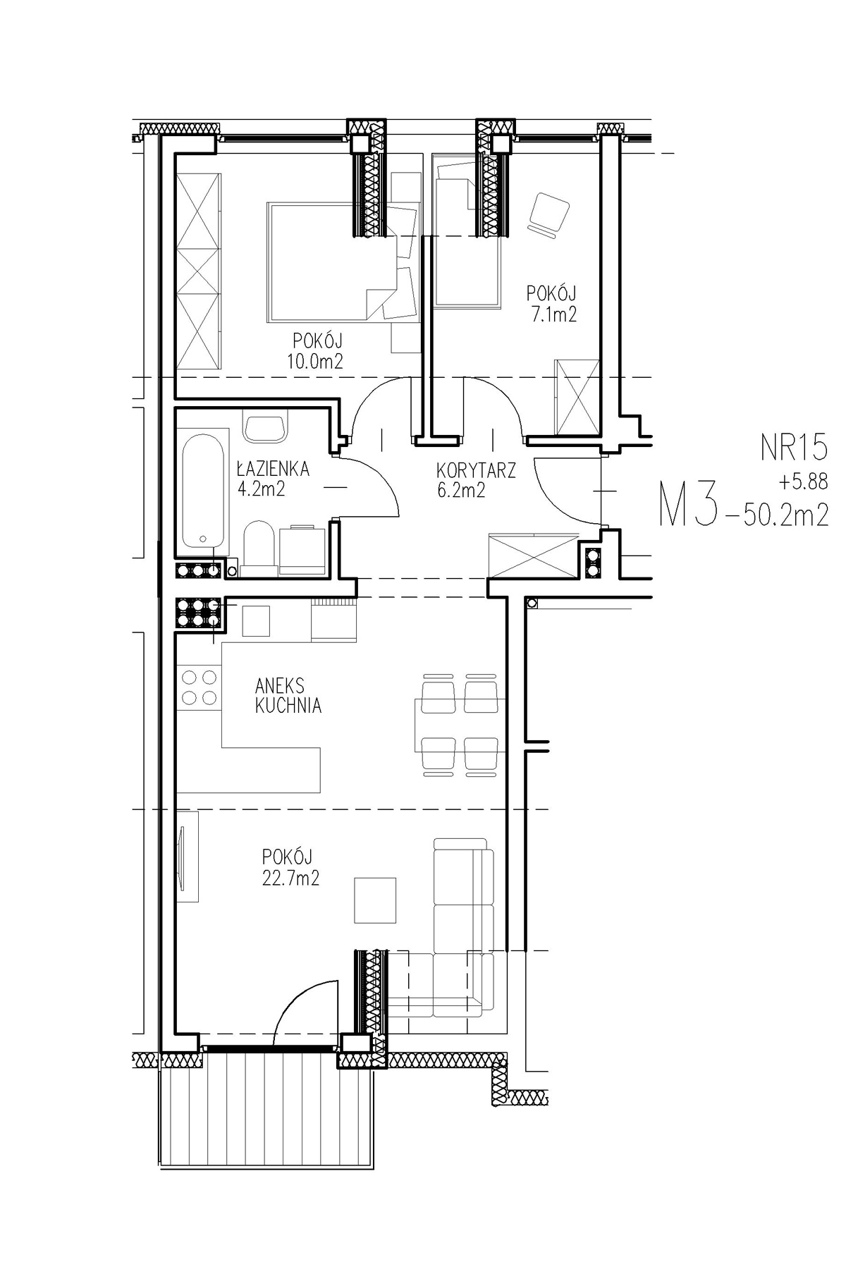 Ełk - ul. Ogrodowa, blok nr 5, mieszkanie nr 15, KTK Deweloper